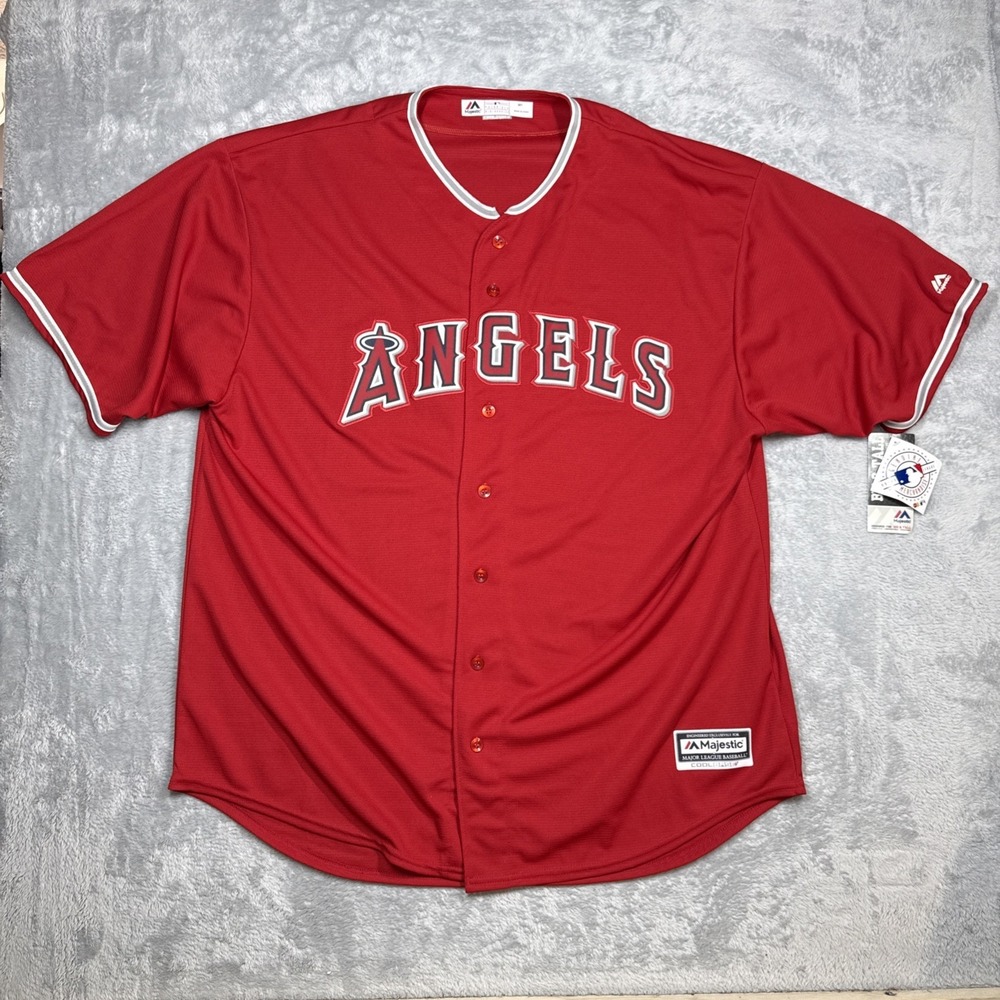 Majestic Anaheim Angels Red Cool Base Jersey‎ Men's 3XT Big & Tall Red